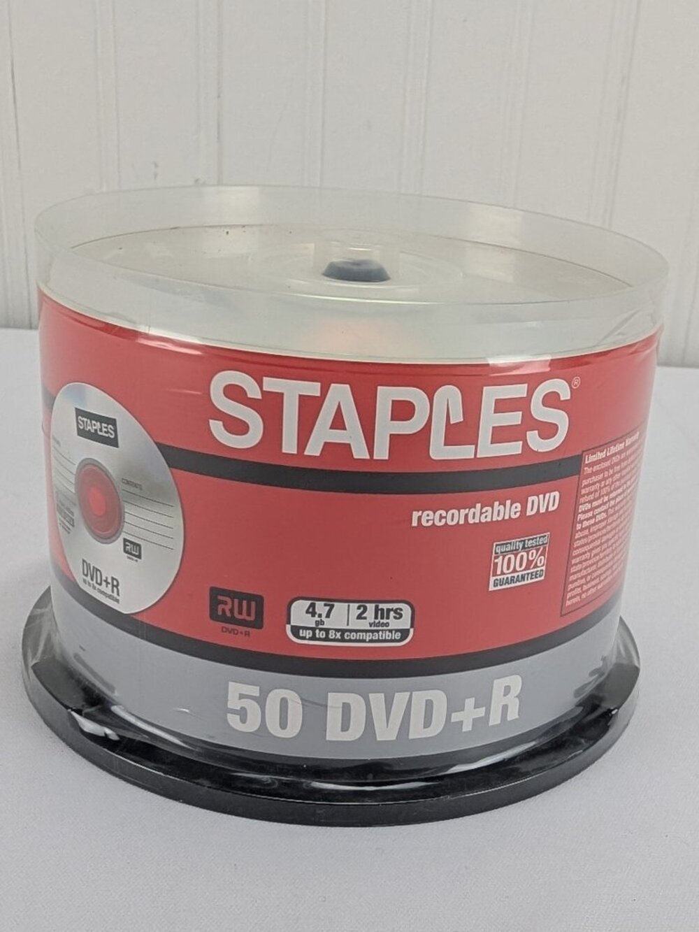 Staples Recordable DVD+R 50 Pack RW 4.7GB 2HR Up To 8x Compatible New OS 2002